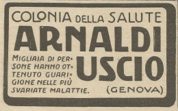 Colonia Della Salute Arnaldi Uscio_Genova - Pubblicità 1924 - Advertising - Advertising