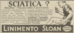 Sciatica? Linimento SLOAN - Pubblicità 1928 - Advertising - Publicités