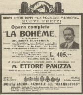 Dischi La Voce Del Padrone - G. Puccini - Pubblicità 1928 - Advertising - Advertising