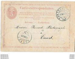 162 - 10 -  Entier Postal Avec Superbes Cachets à Date De Ponts-Martel Et Couvet 1873 - Ganzsachen