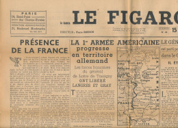 LE FIGARO, Vendredi 15 Septembre 1944, N° 23, Libération De Langres Et Gray, De Gaulle à Lyon, 1ere Armée Américaine - Algemene Informatie