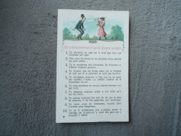 Cpa 10 Commandements Pour Jeunes Vierges - Couples