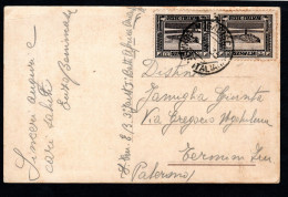 SOMALIA ITALIANA, CARTOLINA 1935, SASS. 169, MOGADISCIO X TERMINI IMERESE - Somalie