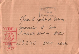 ENVELOPPE AVEC CACHET OFFICIEL DU CM LYRE - TOULON NAVAL LE 3 JANVIER 1996 - Scheepspost