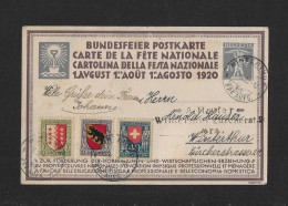 1920 BUNDESFEIER POSTKARTE ► Karte Nr.29 Die Ernte (Schnitter) Mit ZuF Kompl. PJ-Satz 1921 - Brieven En Documenten