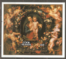 Cook Islands: Mint Block, Christmas - Painting By Rubens, 1986, Mi#Bl-173, MNH. - Cookeilanden
