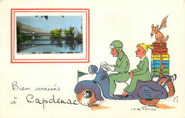 Bien Arrivés à CAPDENAC . Photo Du Pont Suspendu Et Illustration De Jean De Pressac - Other & Unclassified
