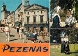 PEZENAS . Folklor Et Costume Local .  CP Multivues - Pezenas