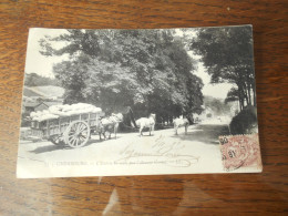 Cpa Cherbourg L'entrée En Ville Par L'avenue Carnot Attelage Chevaux - Cherbourg