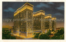 73807624 Detroit_Michigan General Motors Building At Night Litho - Sonstige & Ohne Zuordnung