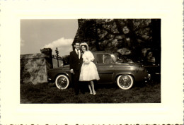 Photographie Photo Vintage Snapshot Amateur Automobile Moutiers Au Perche Orne - Coches