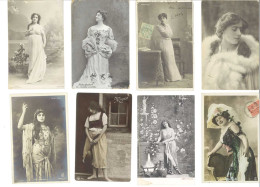 Lot De 8 CPA - Melle Lergine, Yvette Guilbert, Frileuse, Dauphin, Mignon, Fleuron, ...     (125342) - Theater