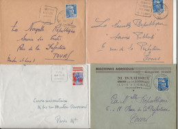 OBLITERATION DAGUIN LOT DE 7 LETTRES --IMPRESSIONS PARTIELLES - Mechanical Postmarks (Advertisement)