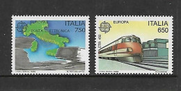 ITALIE 1988 TRAINS-EUROPA YVERT N°1775/1776 NEUF MNH** - Treni
