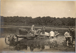 Photographie Photo Vintage Snapshot Amateur Tracteur Bulldozer Engin à Chenilles - Trenes