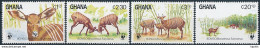 Ghana Mi 1060-63 MNH ** / WWF / Antelope Bongo Taurotragus Euryceros Ungulate - Unused Stamps