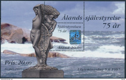 Mi Block 3 ** MNH Autonomy 75th Anniversary Hologram - Ålandinseln