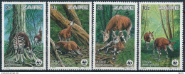 Zaire Mi 875-78 MNH ** / WWF / Okapi Okapia Johnstoni Giraffe Giraffidae - Nuevos