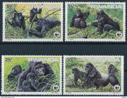 Rwanda Mi 1292-95 MNH ** / WWF / Mountain Gorilla Gorilla Gorilla Beringei Monkey Ape - Neufs