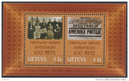 Mi Block 16 ** MNH / Playwright Antanas Vilkutaitis Theatre Play "American Sauna" Premier Centenary - Litouwen