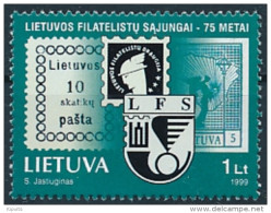 Mi 701 ** MNH Lithuanian Philatelic Society 75th Anniversary Stamp On Stamp - Lituania