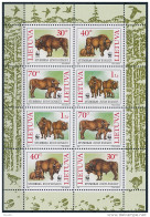 Mi 599-602 S/S ** MNH WWF Bison Bonasus - Litouwen