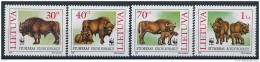 Lithuania Mi 599-602 ** MNH / WWF / European Bison Bonasus - Nuevos