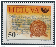 Mi 651 ** MNH Postal History Facsimile Letter Grand Duke Gediminas 1323 - Lituania