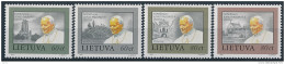 Mi 533-36 ** MNH Pope John Paul II Visit To Lithuania - Lituania