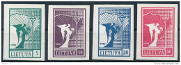 Mi 457-60  ** MNH Angel Of Freedom Liberty Imperforated - Lithuania