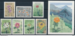 Mi 29-35 A + Block 4 ** MNH Flowers Flora - Kirgizië