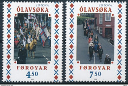 Mi 338-39 ** MNH CEPT Europa National Holidays St Olaf's Day 29 July - Isole Faroer