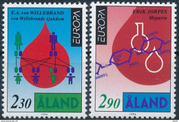 Mi 86-87 ** MNH CEPT Europa Discoveries & Inventions Von Willebrand Blood Erik Jorpes Heparin Medicine Medical Science - Aland