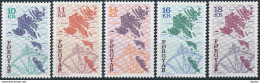 Mi 303-04, 320-21, 347 ** MNH Definitives Map Chart - Faroe Islands