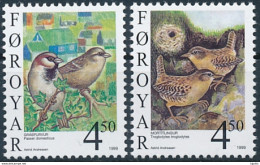 Mi 352-53 ** MNH Domestic Birds Passer Domesticus Troglodytes Troglodytes - Faeroër