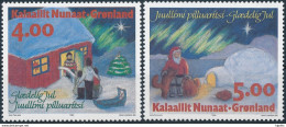 Mi 254-55 ** MNH Christmas Santa Sled North Pole Aurora Borealis Igloo - Nuovi