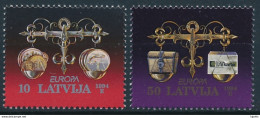 Mi 376-77 ** MNH CEPT Europa Money Coins - Latvia Lettonie Lettland Letonia Letland - Latvia