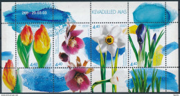 Mi Block 19 MNH ** / Spring Flowers, Tulip, Hellebore, Daffodil, Crocus - Estland