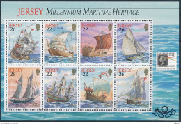 Mi 928+930-34+936-37 MNH ** Sheetlet / Millennium Maritime Heritage - Jersey