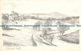 R097323 Alnwick Castle. E. Johnson. Pencil Sketch Reproduction - World