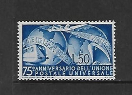 ITALIE 1949 TRAINS-UPU YVERT N°724 NEUF MLH* - Trenes