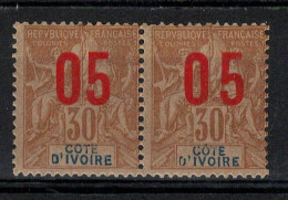 Cote D'Ivoire - Espacé Tenant à Normal - YV 37Aa N* MH , Cote 20 Euros - Unused Stamps