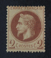 NAPOLEON N°26 2c Rouge-Brun NEUF* - 1863-1870 Napoleon III With Laurels