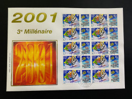 Enveloppe 1er Jour GF Soie "3e Millénaire 2001" - 09/11/2000 - 3365 - 2000-2009