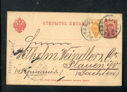 "FINNLAND" 1898, Postkarte Mit Zusatzfrankatur Nach Deutschland (A2041) - Ganzsachen