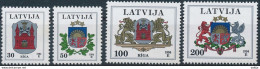 Mi 389-92 ** MNH / Definitives, National & Riga Coat Of Arms - Lettonie