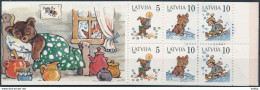 Mi 386-88, MH 2 ** MNH / Margarita Stāraste 80th Birthday, Booklet / Fairy Tale, Teddy Bear, Children - Lettland