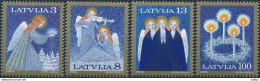 Mi 382-85 ** MNH / Christmas, Angels, Advent Wreath - Letland