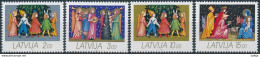 Mi 344-47 ** MNH / Christmas, Nativity Scene, Children, Angels - Latvia