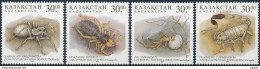 Mi 192-95 MNH ** Venomous Arachnida / Scorpio, Spider - Kazajstán